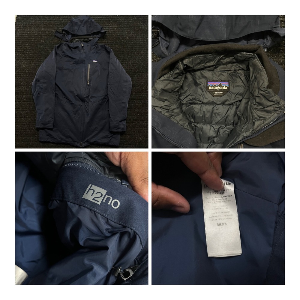 Patagonia H2No Men L Navy Blue Tres 3-in-1 Parka Waterproof Down Jacket 28385